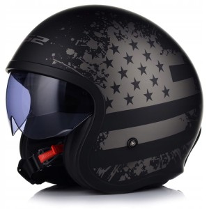Kask motocyklowy otwarty LS2 OF599 Spitfire II Matt Black Flag