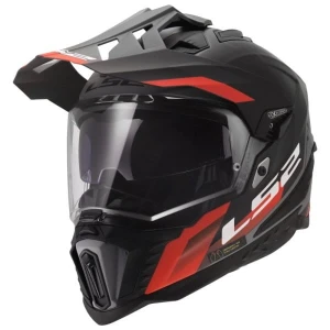 Kask enduro LS2 MX701 Explorer Hexa czarno-czerwono-szary (Black/Red/Grey)