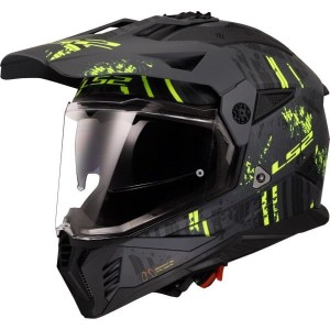 Kask enduro LS2 MX702 Pioneer II Crazy czarno-żółty (Black/Yellow)