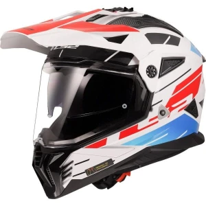 Kask enduro LS2 MX702 Pioneer II Namib biało-niebiesko-czerwony (White/Blue/Red)