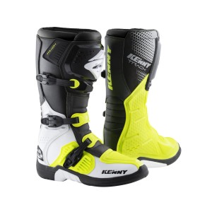 Buty enduro Kenny Racing Track White/Neon Yellow