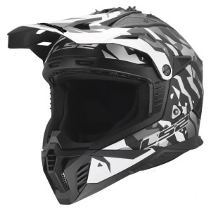 Kask cross LS2 MX708 Fast II Grotesk czarno-szary (Black/Grey)