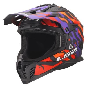 Kask cross LS2 MX708 Fast II Grotesk fioletowo-pomarańczowy (Purple/Orange)