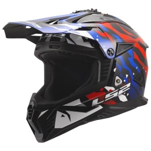 Kask cross LS2 MX708 Fast II Grotesk biało-niebiesko-czerwony (White/Blue/Red)