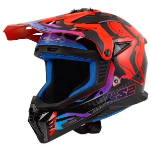 Kask cross LS2 MX708 Fast II Wash czerwono-fioletowy (Gloss Red)