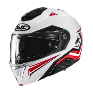 Kask szczękowy HJC I91 Tricus biało-czerwony (White/Red)