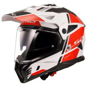 Kask enduro LS2 MX702 Pioneer II Hill biało-czerwony (White/Red)